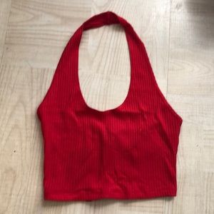 Red halter top